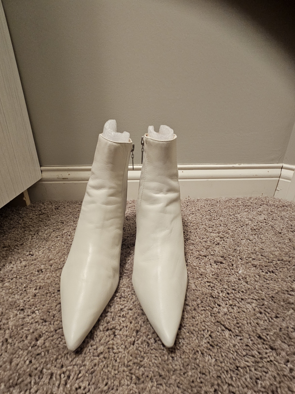Shutz White Leather Mikkie Bootie